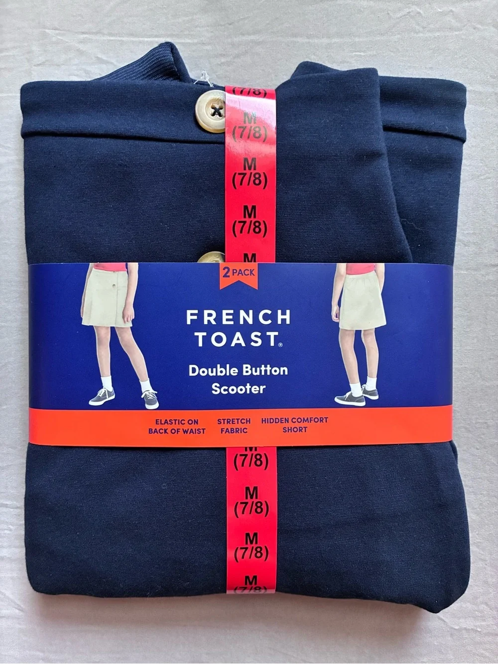 NEW French Toast Navy Double Button Scooter Skort - 2 Pack